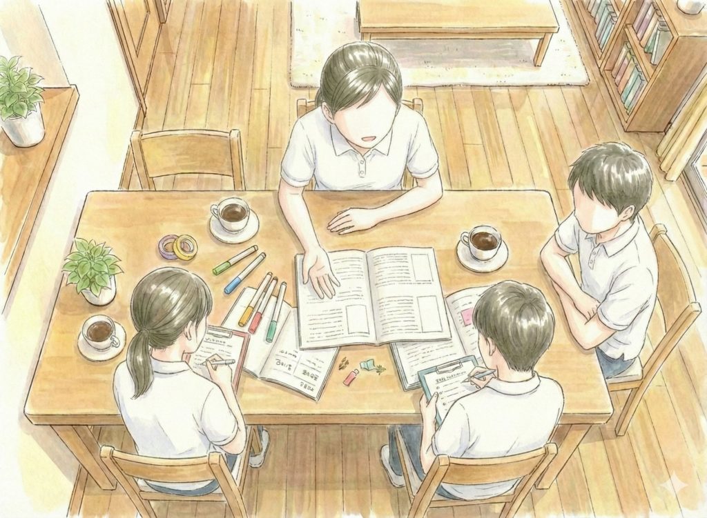 反省会する介護士