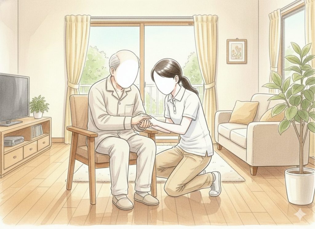 利用者に寄り添う介護士