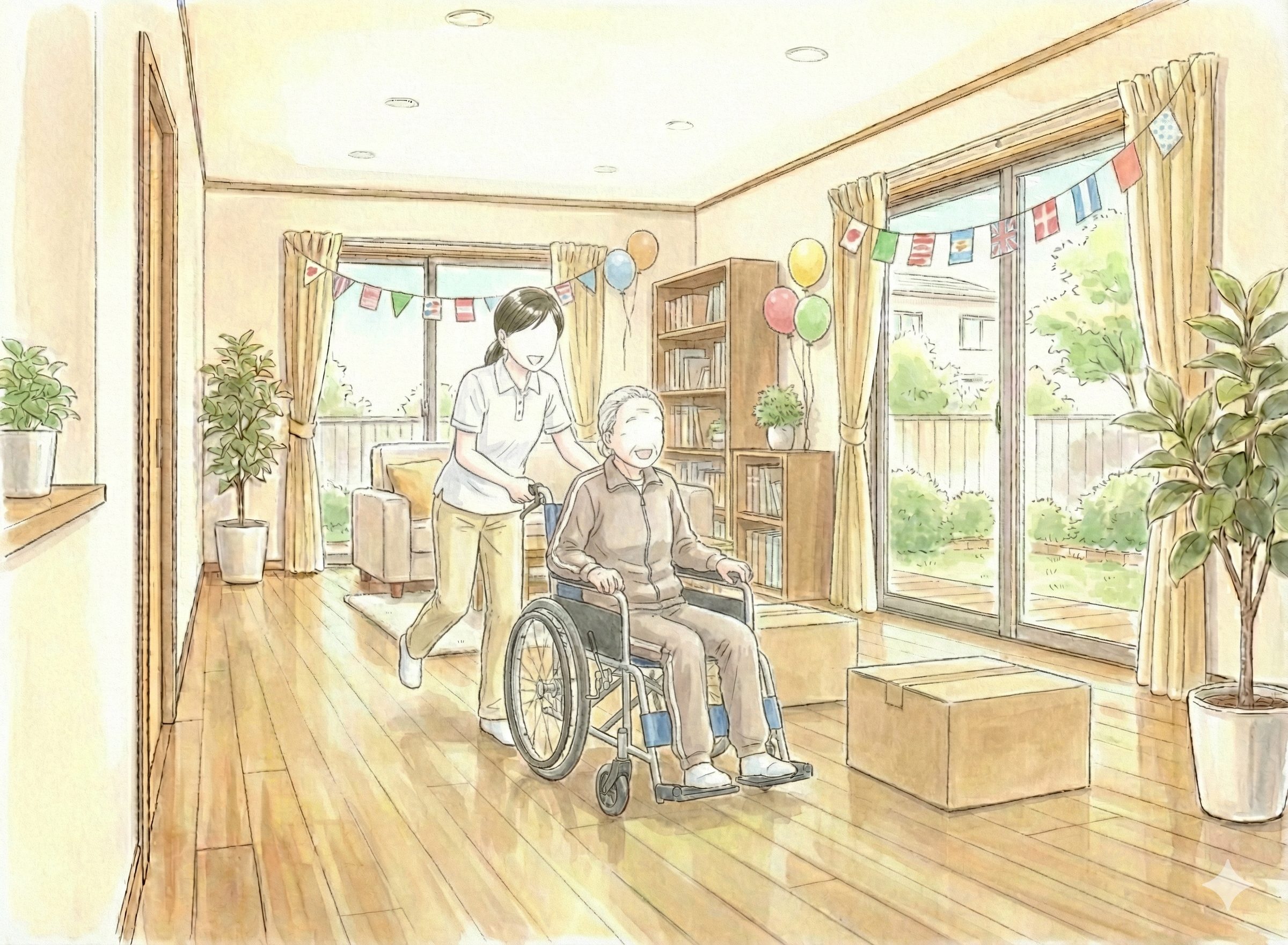 運動会をする介護士