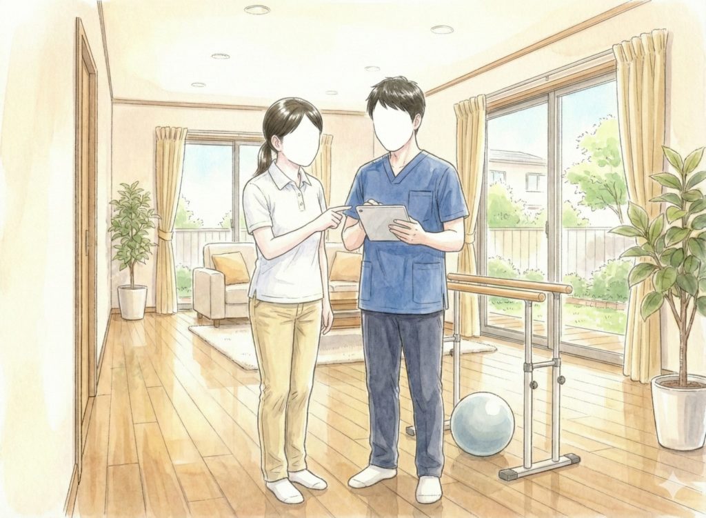 リハビリ職と連携する介護士