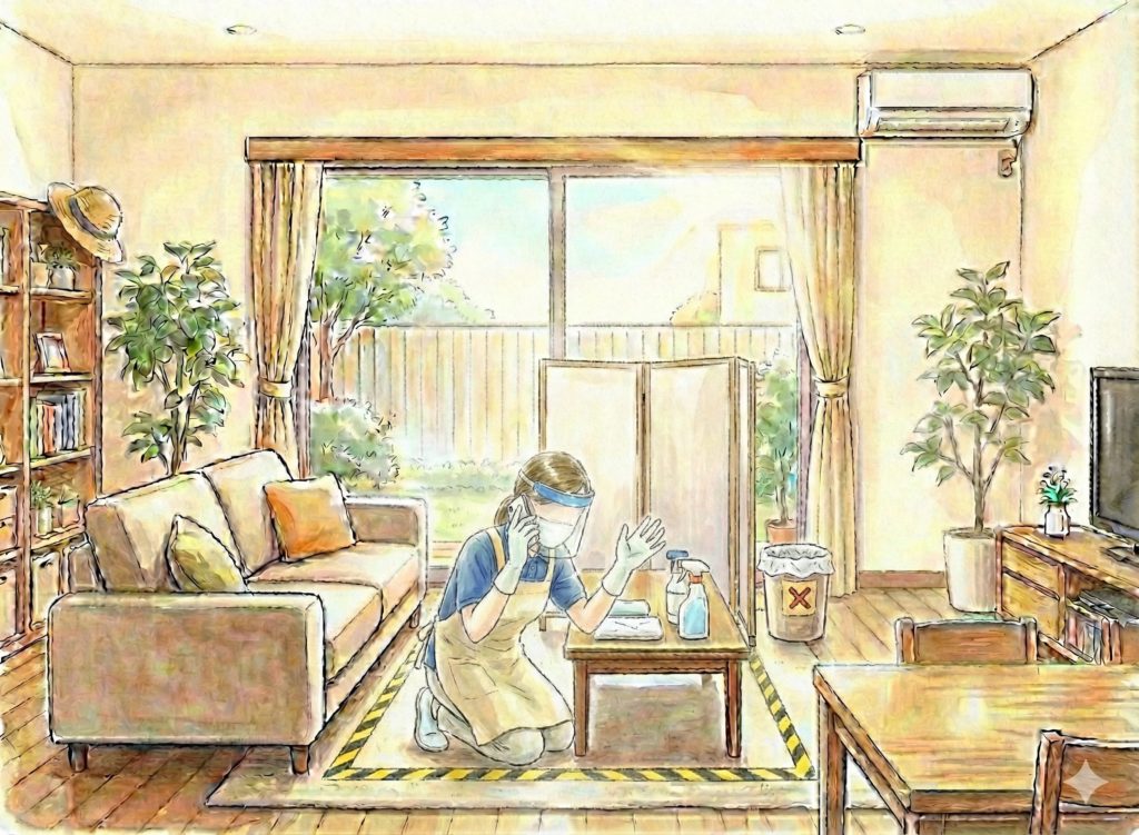 応援を要請する介護士