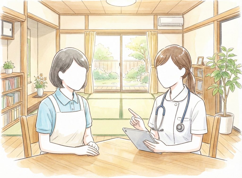 看護師に相談する介護士